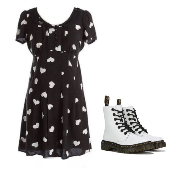 Betsey Johnson Dresses & Skirts - Betsey Johnson Black and White Heart Dress